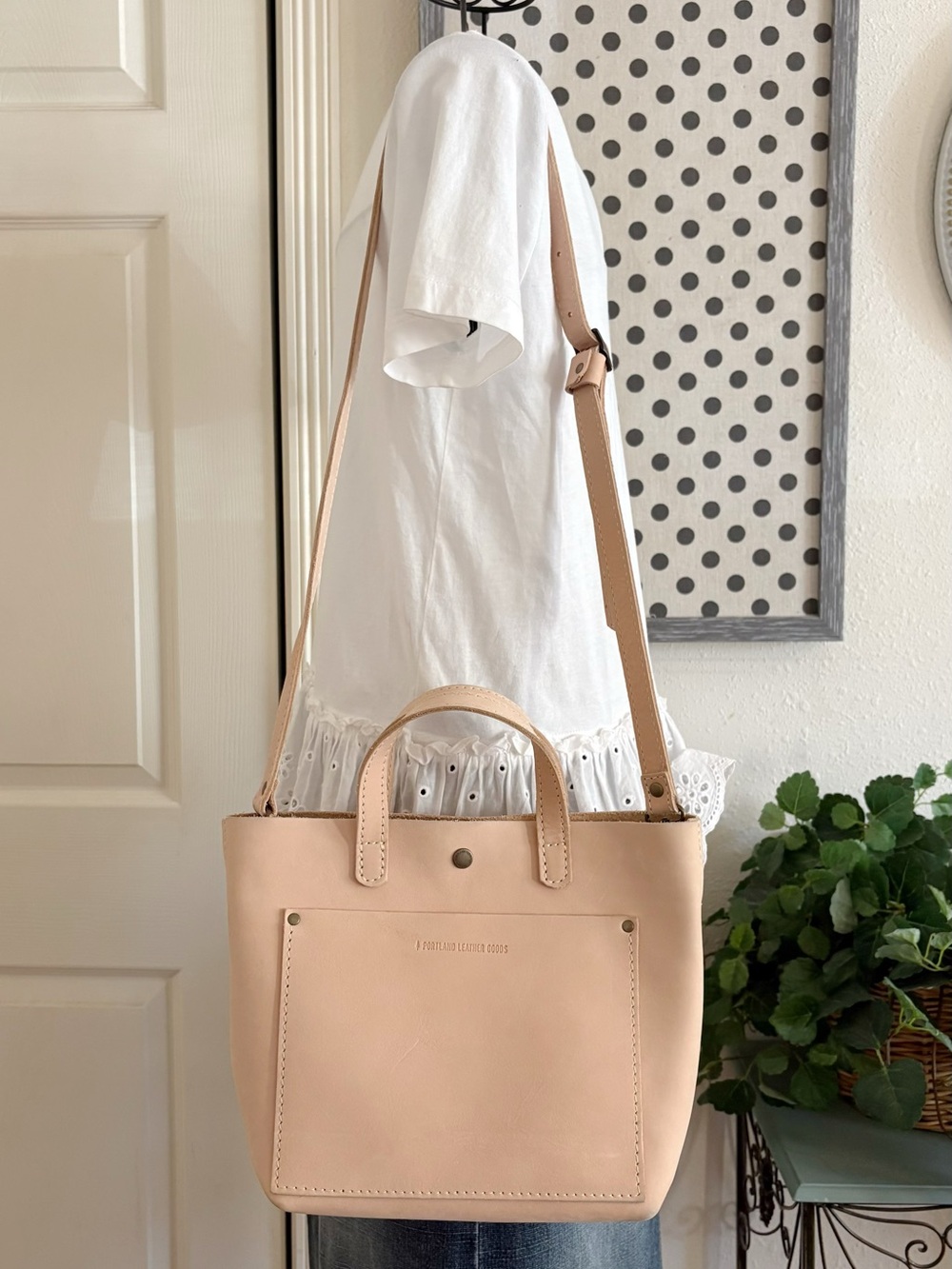 Portland Leather Blush Pink Structured Tote